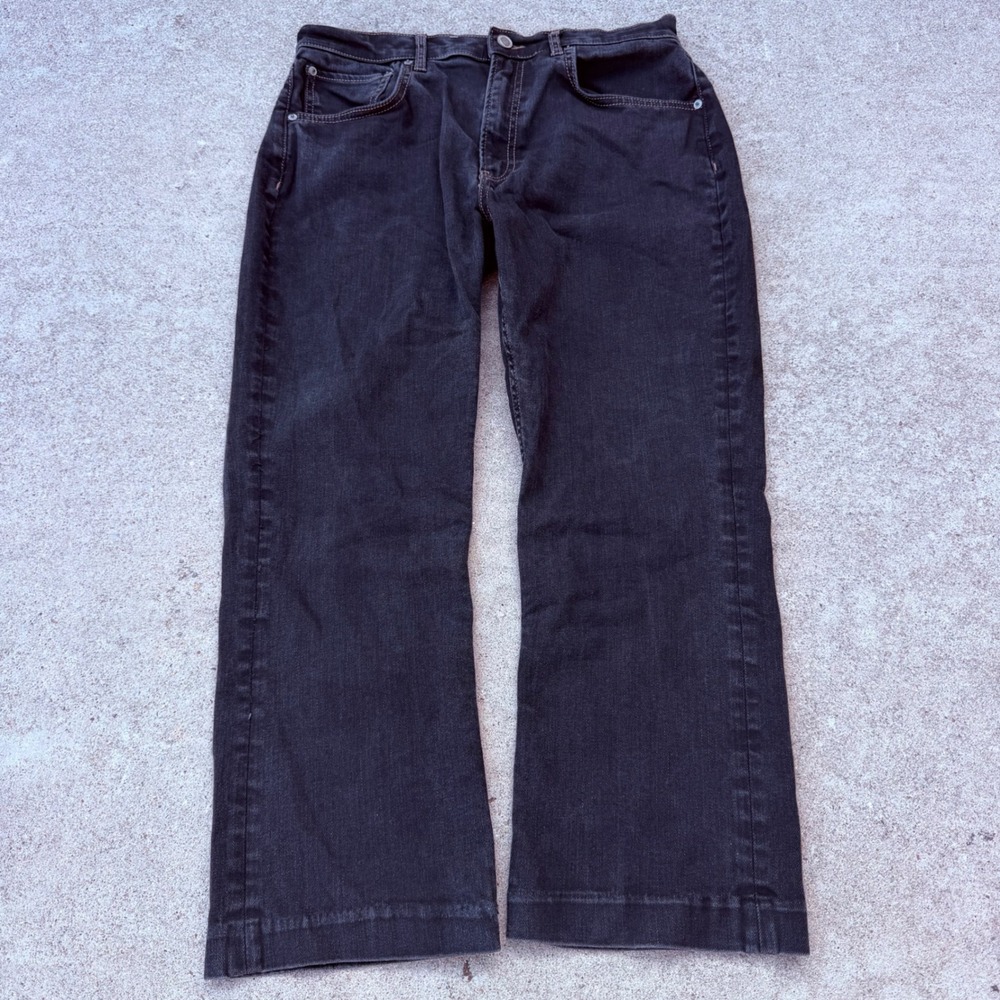 Zara Jeans Womens 12 Black Straight Leg High Rise Denim Casual Classic Chic